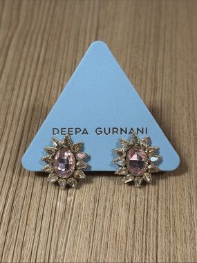 Deepa Gurnani Crystal Handmade Stud Earrings